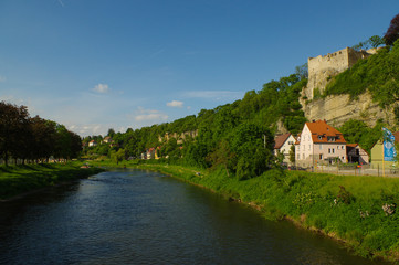 Fototapeta na wymiar River Enz in Muhlacker, Baden-Wuerttemberg, Germany, Europe