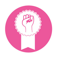 emblem fight for rights women symbol, vector illustration
