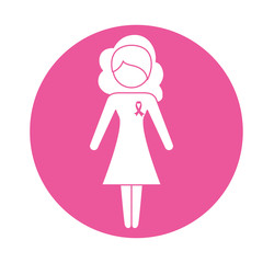 emblem woman prevention detection breast cancer icon image