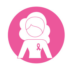 emblem woman feminist defense icon image, vector illustration