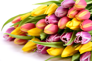 Blumenstrauß mit frischen Tulpen