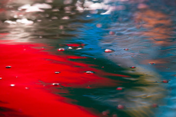 Abstract water red,blue,black color in background or blur