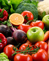 Assorted raw organic vegetables