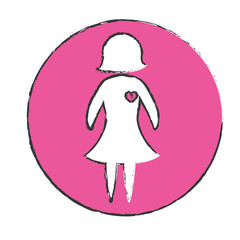 symbol woman prevention heart breast cancer icon image