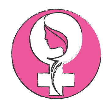 recommend clip art: symbol breast cancer ribon with woman symbol image design