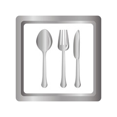 Gray picture cutlery icon design, vector illustration