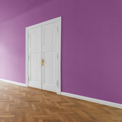 violet walls -pastel color  painted room