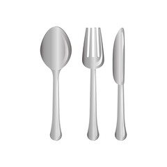 silver cutlery icon image design, vector illustration