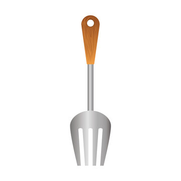 silver carving fork icon image, vector illustration