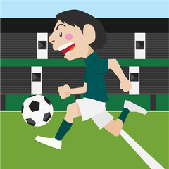 Fototapeta premium Football soccer sport vector cartoon illustration set