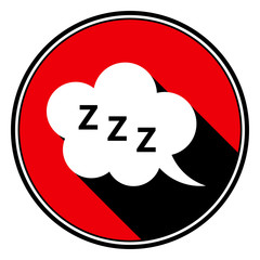 red round, black shadow - ZZZ speech bubble icon
