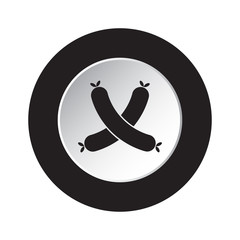 round black and white button - two sausage icon