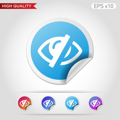 Colored icon or button of blind symbol with background