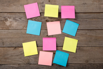 sticky notes on the blank blackboard