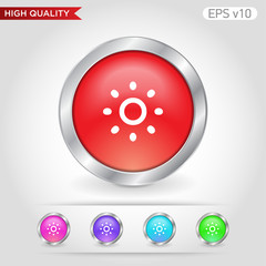 Colored icon or button of brightness symbol with background