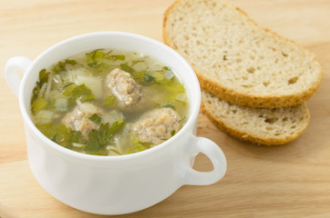 Soup freakadelika and bread.