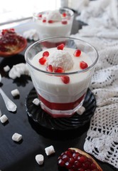 Pannacotta with pomegranate jelly 