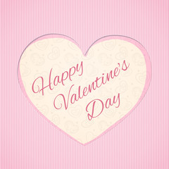 Greeting card with heart shape and inscription Happy Valentine's Day