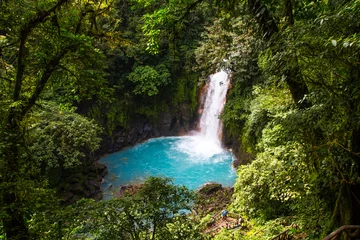 Fototapete The famous waterfall of the Rio Azul, Costa Rica © Fabiano