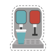 vending machine soda cinema cut line vector illustration eps 10