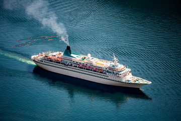 Cruise Liners On Geiranger fjord, Norway