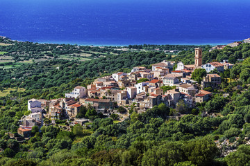 Fototapeta na wymiar Aregno Village in Corsica Island