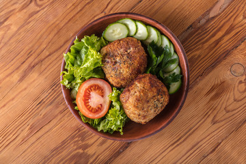 scotch egg with vegetables