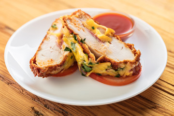 baked chicken fillet with cheese