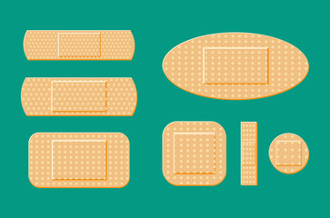 set of aid medical plaster in various sizes