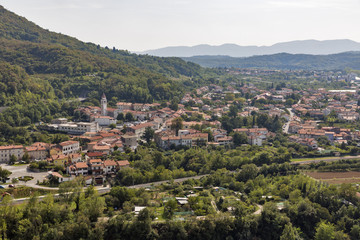 Naklejka na ściany i meble Solkan townscape in Slovenia.