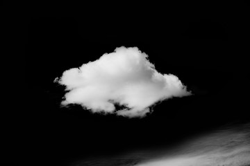 White cloud isolated on black background