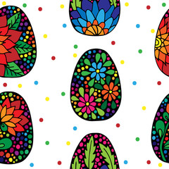 Seamless pattern with Easter egg