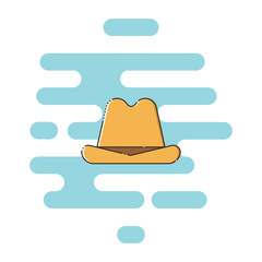 Mens hat color thin doted line icon. Mbe minimalism style