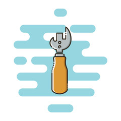 Bottle opener color thin doted line icon. Mbe minimalism style