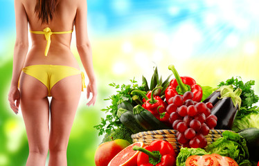 Balanced diet based on raw organic vegetables and fruits