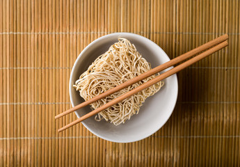 Chinese dried noodles in a bowl