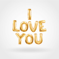 I love you gold balloons.