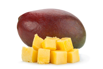 Mango tropical fruit 0n white