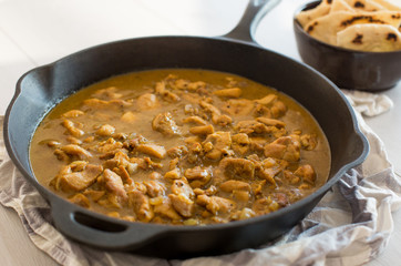 Chicken curry and naan
