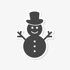Snowman sticker vector - Illustration 