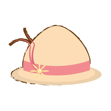 woman hat beach travel color sketch vector illustration eps 10