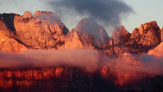 Zion  National Park at sunrise. Utah, USA