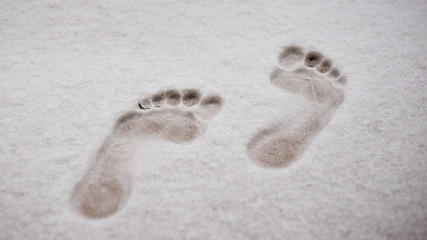 Footprint on snow