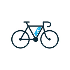 Fototapeta premium electric bicycle, e-bike icon on white background