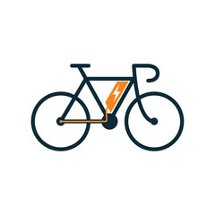 Fototapeta premium electric bicycle, e-bike icon on white background