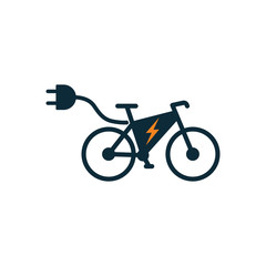 Fototapeta premium electric bicycle, e-bike icon on white background