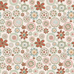 Floral retro seamless pattern
