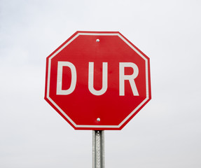 Turkish stop road sign