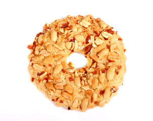 Cookie covered with a peanuts