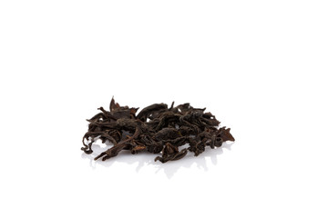 Black tea isolated on white